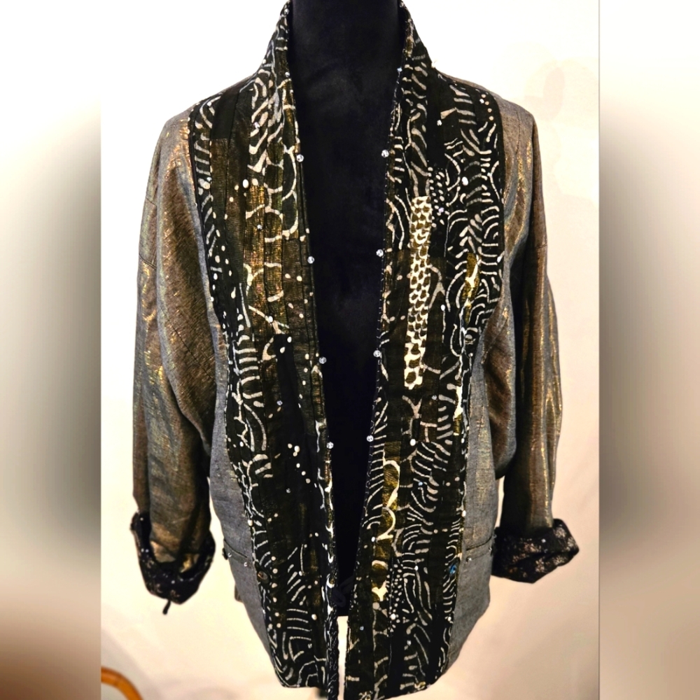 Nadya Handmade Reversible Jacket Made In Bali Mixed Media Art To Wear